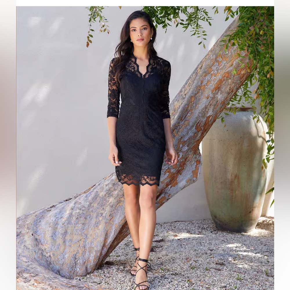 NOT FOR SALE——-Karen Kane Black Bodycon Dress with Mandarin Collar